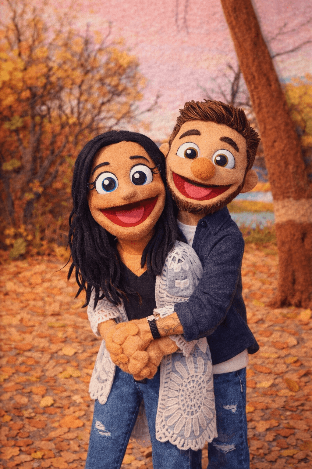 Felt Puppet AI art style example