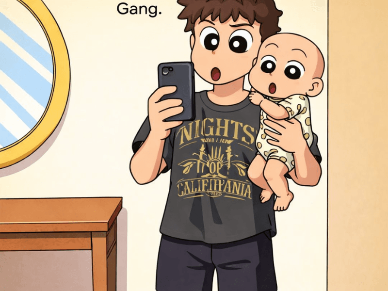 Goofy crayon themed Baby example