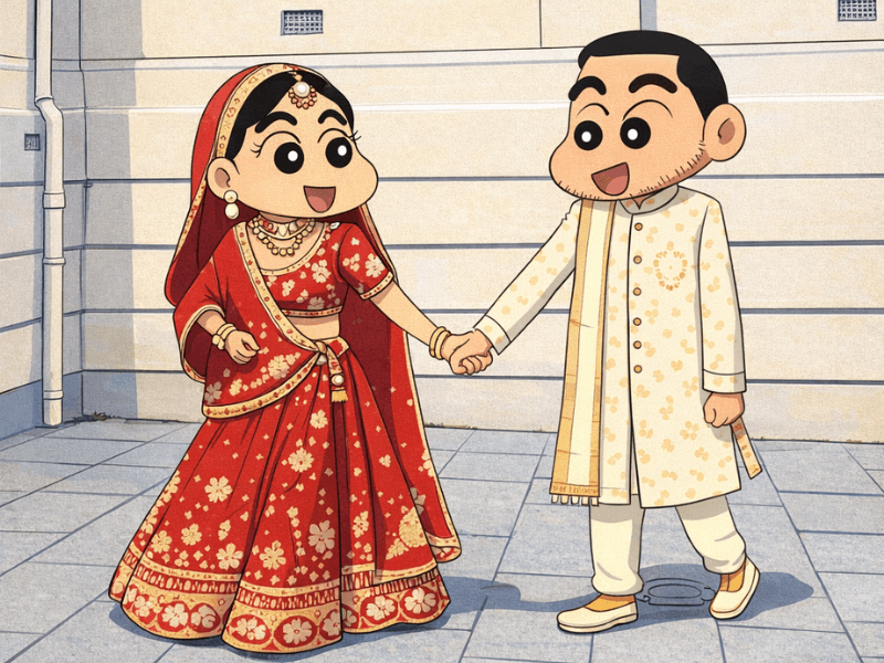 Goofy crayon themed Couple example